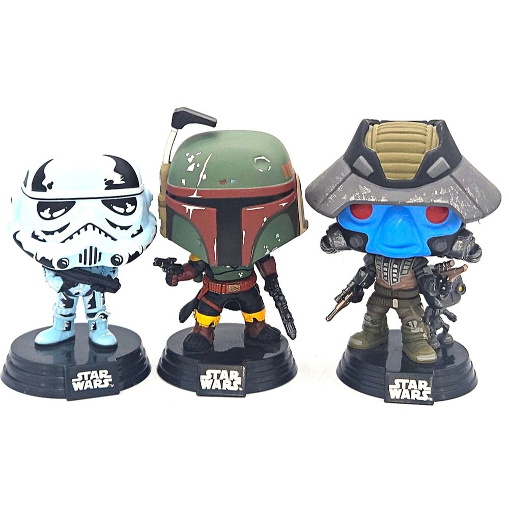Funko Pop Star Wars Boba Fett Cad Bane Stormtrooper Vinyl Figure Lot 3 Loose